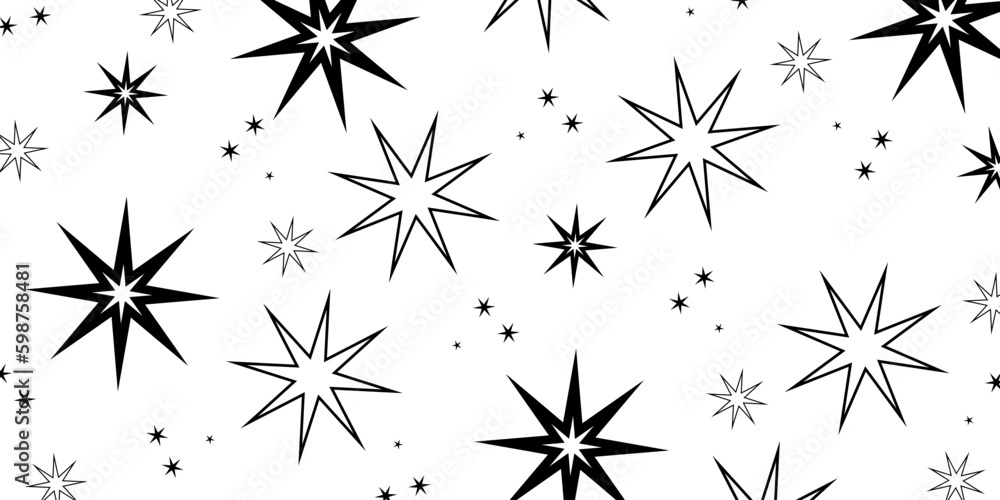 Poster abstract stars pattern on backdrop. geometric forms background. modern vector texture.