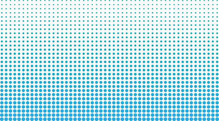 Blue color halftone pattern background. Blue dots pattern. Blue gradient halftone background.