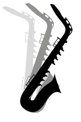 silhouette of saxophone with shadow