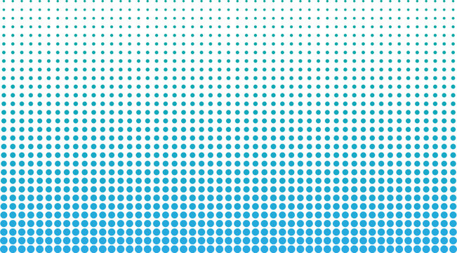 Blue color halftone pattern background. Blue dots pattern. Blue gradient halftone background.