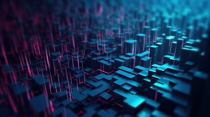 Obraz premium Modern abstract digital 3D background. Copy space. Based on Generative AI