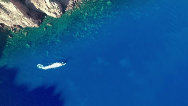 Aerial shot of the Genoese tower at Capo Rosso (Capu Rossu) in Corsica with a 4K drone