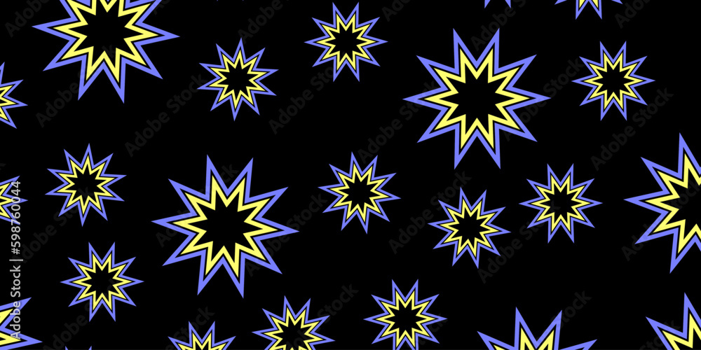 Poster abstract stars pattern on backdrop. geometric forms background. modern vector texture.