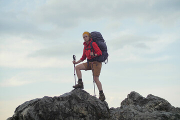 caucasian hiker portrait