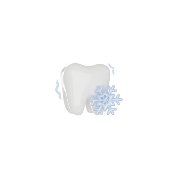 Sensitive teeth 3D render icon isolated white background.