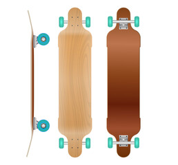 set of realistic skateboard deck template isolated. eps vector