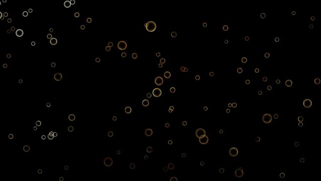 background video clip shiny bubbles on black background