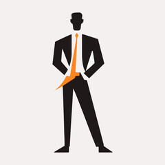 business man vector illustration. business silhouette. man in suit vector illustration. 