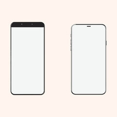 phone with blank screen mockup vector illustration. smartphone vector illustration.