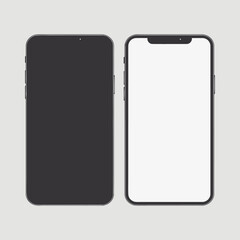 phone with blank screen mockup vector illustration. smartphone vector illustration.