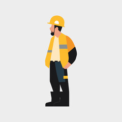 worker with helmet working vector illustration. worker silhouette. worker icon. construction illustration.
