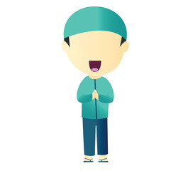 Muslim Boy Character Salam