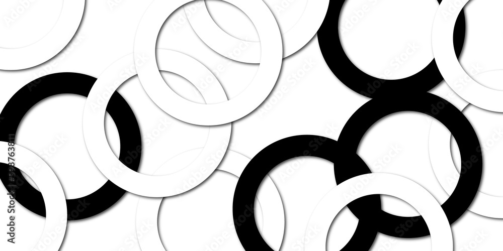 Poster abstract background with black and white circles pattern. background with modern design.