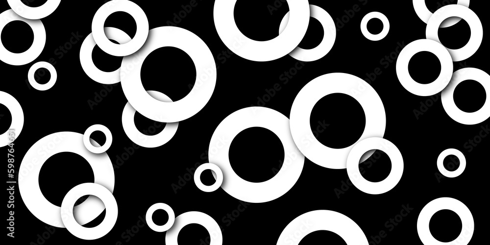 Poster abstract background with black and white circles pattern. background with modern design.