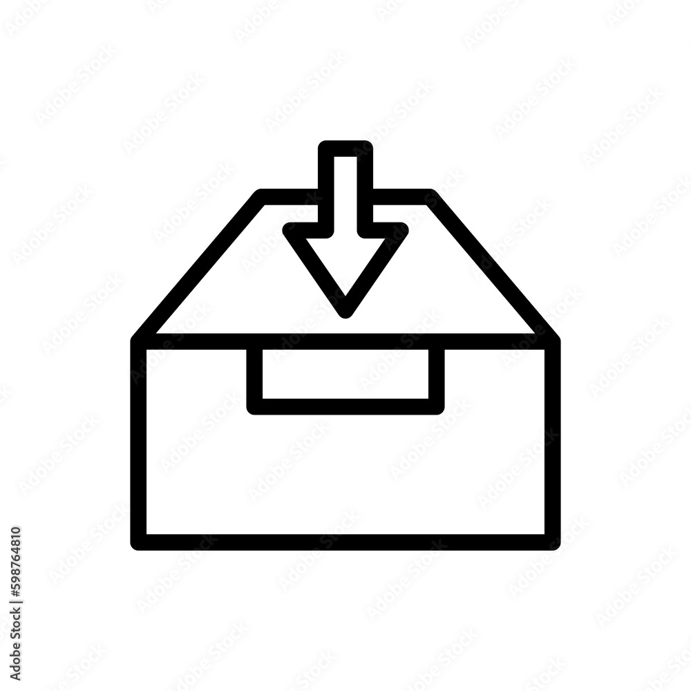 Poster inbox icon,vector illustration. flat design style. vector inbox icon illustration on white backgroun