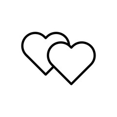 Two hearts icon, vector two hearts icon illustration on white background..eps