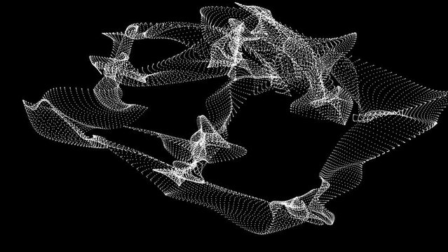 Displacement and Aggregation of Particle Harmonies Manifest as Rotating, Artistic Wavefronts, Blending the Repulsion of Geometric Contrasts with Mesmerizing, Fractaline Aesthetics