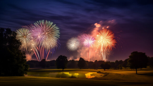A Star-Spangled Night: Fireworks Over the Golf Course - Powered by Adobe