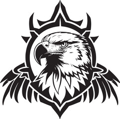 Great and powerful eagle emblem art vector 