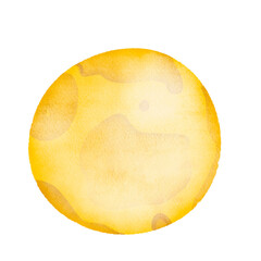full moon in watercolor