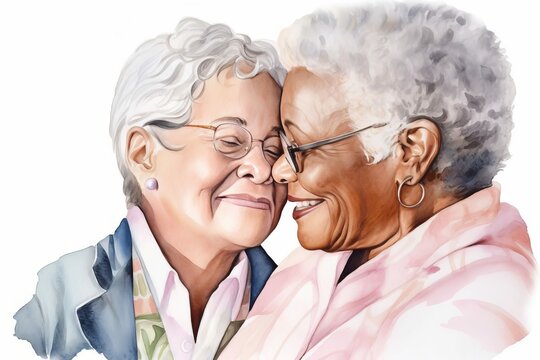Elderly Lesbian Couple in Love [Generative AI]