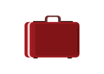 Briefcase bag. Simple flat illustration.