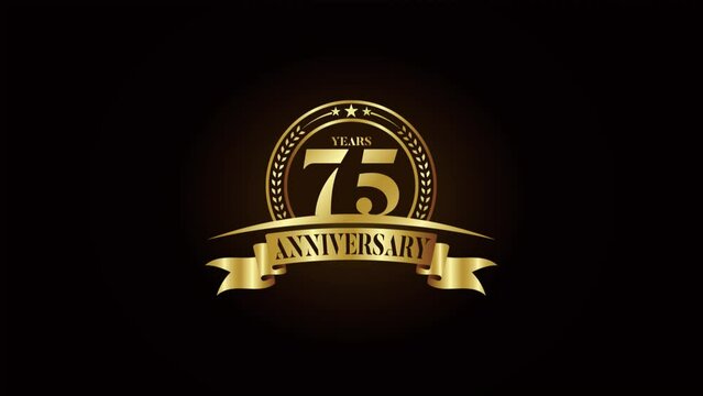 Golden 75th Anniversary Celebration Logo Reveal Animation With Elegant Design and Dynamic Transition