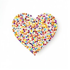 Colorful Simple Heart Shape on White - AI Generated