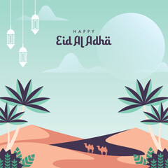 Fototapeta na wymiar eid al adha mubarak social media post template
