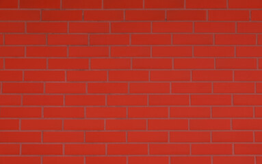 Obraz premium Texture of red color brick wall as background