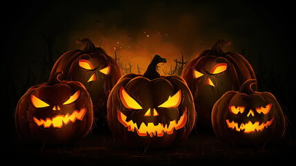 Halloween jack with lantern background