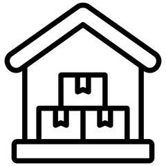 warehouses icon illustration design with outline