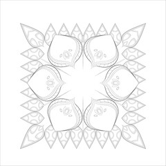 Fototapeta premium Coloring page for adult with decorative flowers in monochrome isolated on white background