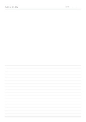 A daily plan design template in a modern, simple, and minimalist style. Note, scheduler, diary, calendar, planner document template illustration.
