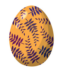 Easter egg with different pattern, ornament and sticker. Flat style icon for Easter celebration.