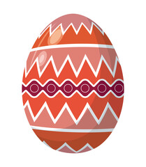 Easter egg with different pattern, ornament and sticker. Flat style icon for Easter celebration.