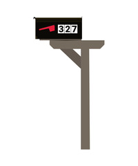 Colorful mailboxe in detailed style.