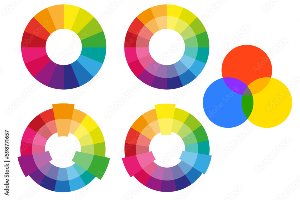 Poster complementary color wheel flat vector icon for apps and websites. vector illustration.