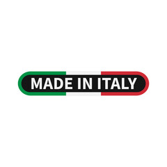 Made In Italy With Green White Red Italy Flag And Rounded Rectangle Shape For Product Guarantee
