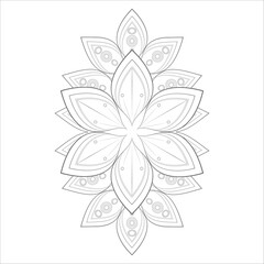 Hand Drawn Flowers for Adult Anti Stress of coloring page in Monochrome  Isolated on White Background.-vector