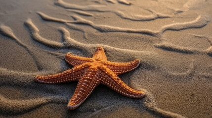 Fototapeta na wymiar Tropical beach with starfish. Created with Generative AI technology.