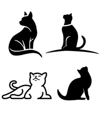 Cat silhouette design cat vector illustration design
