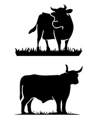 Cow silhouette design cow vector illustration design