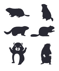 Groundhog silhouette design groundhog vector illustration design