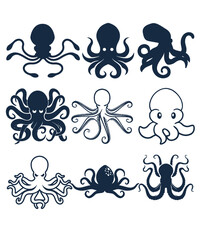Octopus silhouette design octopus vector illustration design