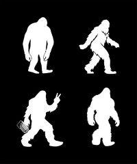 Bigfoot sasquatch silhouette design bigfoot sasquatch vector design - obrazy, fototapety, plakaty