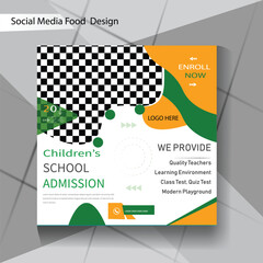 school admission social media design template