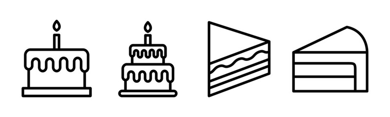 Cake icon vector illustration. Cake sign and symbol. Birthday cake icon