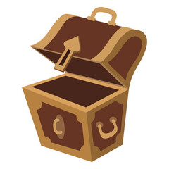 Pirate treasure chest vector cartoon illustration