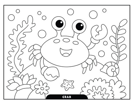 Crab Coloring Pages For Kids